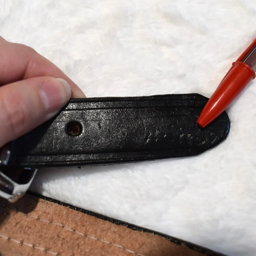 Western Black Leather Belt Sz 28 / 34 Aztec Rodeo Boho Cowboy Artisan